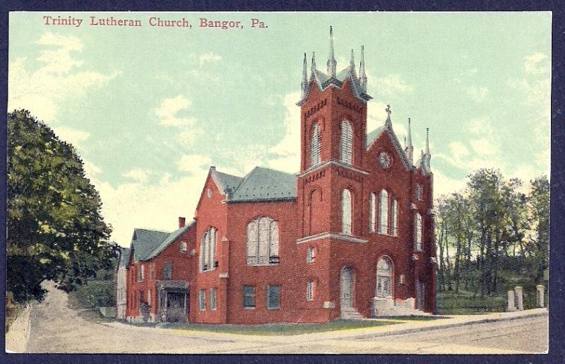 Trinity Lutheran Church Bangor PA unused c1910's