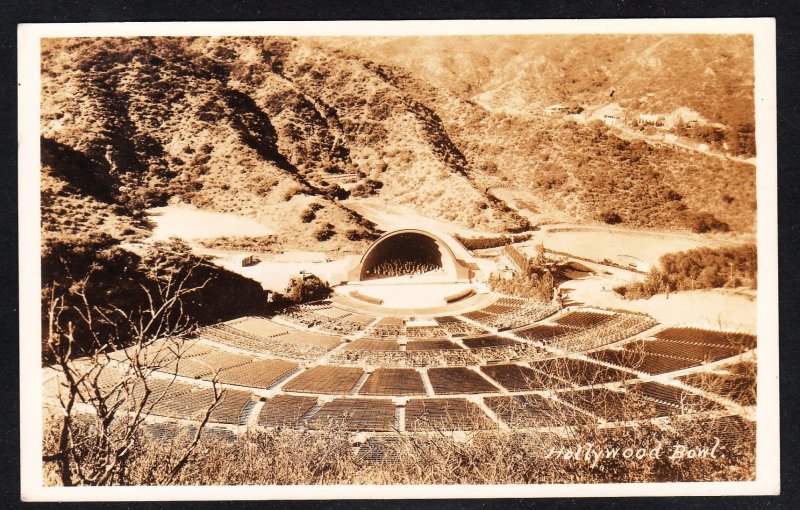 CA - Early Hollywood Bowl – 2 real photo cards - RPPC