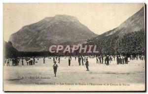 Old Postcard Grenoble balls Petanque players in the & # 39esplanade and helme...