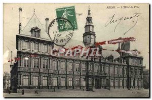 Old Postcard Reims L & # 39Hotel Town