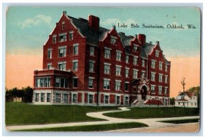 c1910 Lake Side Sanitarium Exterior Building Oshkosh Wisconsin Vintage Postcard