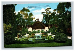 Vintage 1947 Postcard Botanical Building Lilly Pond Balboa Park San Diego CA