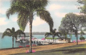 Lake Wales Florida Highland Park Club Pier handcolored antique pc BB2884