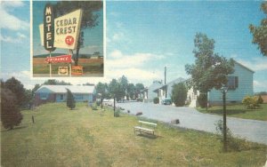 Cedar Crest Motel Denver Pennsylvania roadside Leroy Inc Postcard 20-10184