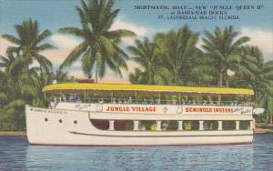 Florida Fort Lauderdale Beach Sightseeing Boat Jungle Queen II At Bahia-Mar D...