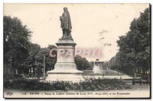 Old Postcard Reims Statue of Colbert (minister of Louis XIV1619 1680) and Walks