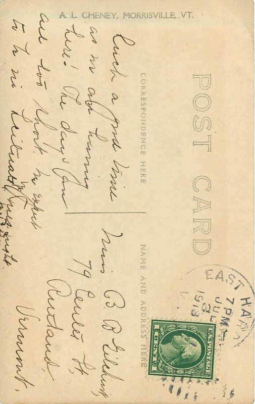 RPPC; Farmland Pastures Greensboro VT Orleans County Posted 1913 Cheney Photo