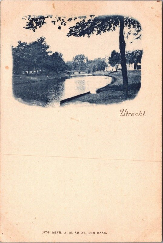 Netherlands Utrecht City Lake Vintage Postcard B119