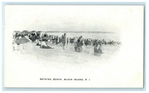 1901 Bathing Beach, Block Island, Rhode Island RI Antique Unposted Postcard