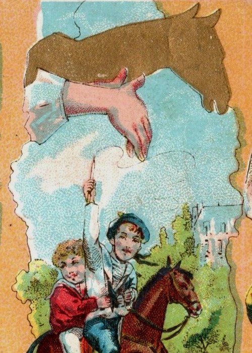 1870s-80s French Chocolat Poulain How To Shadow Puppets #1 #7F