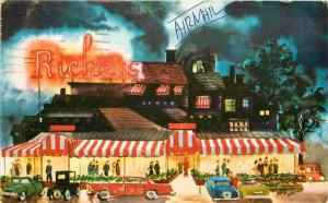 Artist Impression Autos 1957 Rickey's Postcard 499 roadside