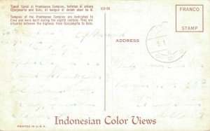 Indonesia Temples of the Prambanan Complex Yogyakarta Vintage Postcard 07.54