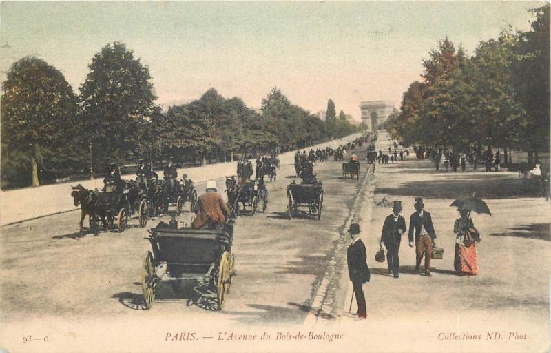 CPA France Paris Avenue du Bois de Boulogne animee