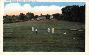 Clifton Springs NY New York Golf Course c1900-20s Vintage Postcard
