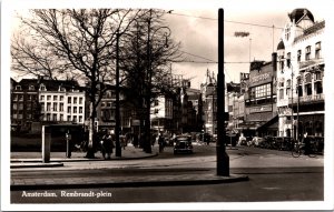 Netherlands Amsterdam Rembrandtplein Vintage RPPC 09.69