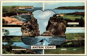 Antrim Coast Ireland Rope Bridge Whitepark Bay Lurigedan & Red Bay Postcard