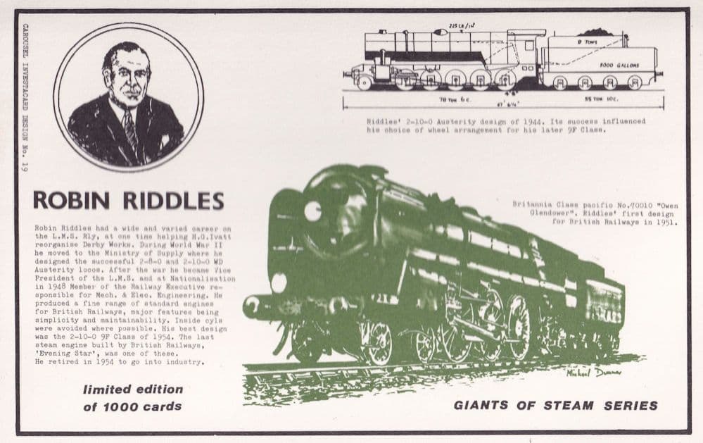 Robin Riddles Steam Train Railway Limited Edition Postcard | Topics ...