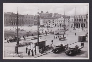 Vintage postcard Gothenburg Gustaf Adolfs Torg square Sweden cars