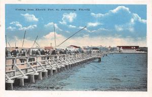 F7/ St Petersburg Florida c1915 Postcard Fishing from Electric Pier