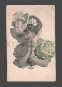 3086376 Young BELLE Girl Portrait by BRAUN vintage tinted PC