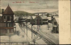 Hardwick VT Highland Ave Winter Scene Bird's Eye View c19...