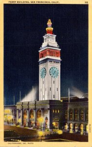 California San Francisco The Ferry Building At Night