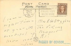 1941 Passed By Censure On Waegwoltic Club, NW Arm, Nova Scotia Canada Postcard