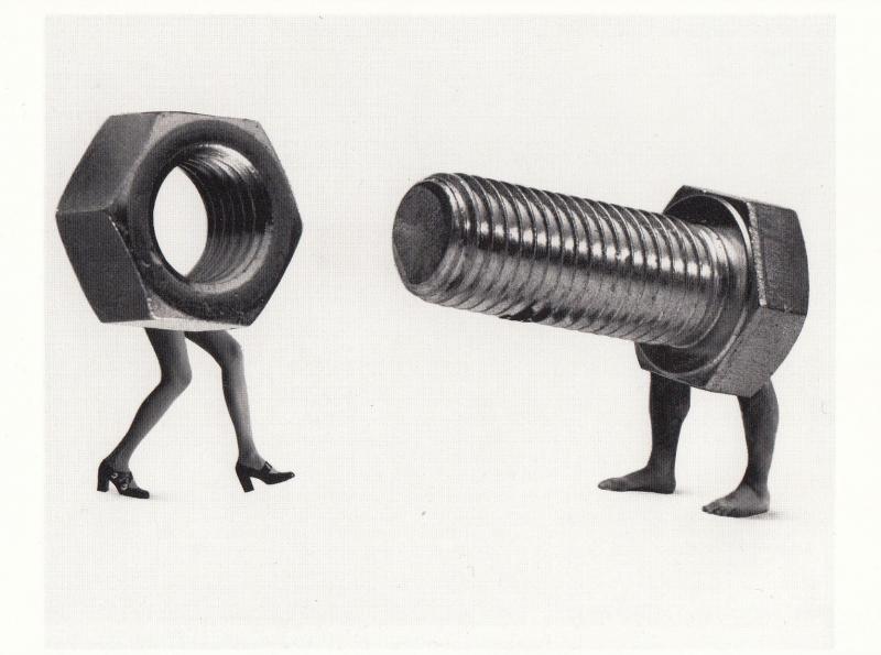 Mrs Nut & Mr Bolt Toolbox Nuts Bolts Real Photo Art Postcard