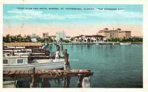 Yacht Club &  Hotel Soreno Sunshine City St. Petersburg Florida Vintage Postcard