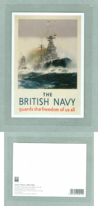 Poster,Reproduction Card. WWII  The British Navy 1940-1945