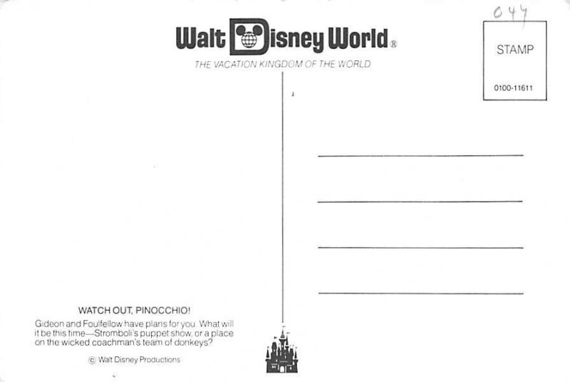 Watch out Pinocchio Disneyland, CA, USA Disney Unused 