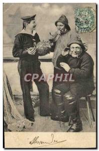 Old Postcard Boat Sailors