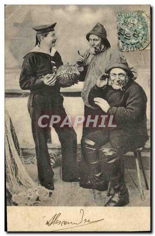Old Postcard Boat Sailors