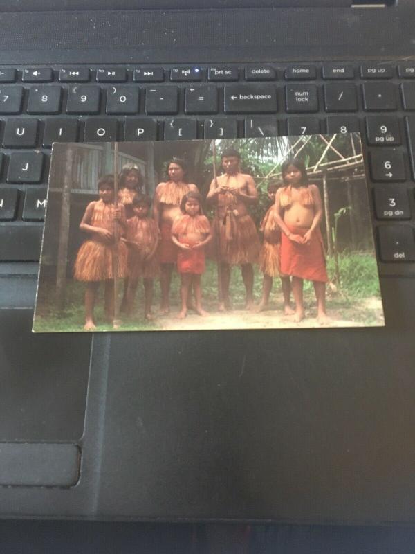 Vintage Postcard; Yagua Chief Shupe & familu, Jessonia Ri Amazonias- Peru