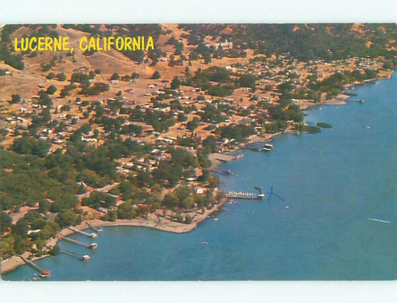 Pre-1980 AERIAL VIEW OF TOWN Lucerne California CA n3138