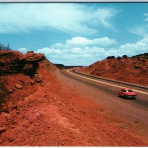 c1950s Albuquerque/Santa Fe, NM La Bajada Hill Hwy 85 Chevy Car Motion Blur A317