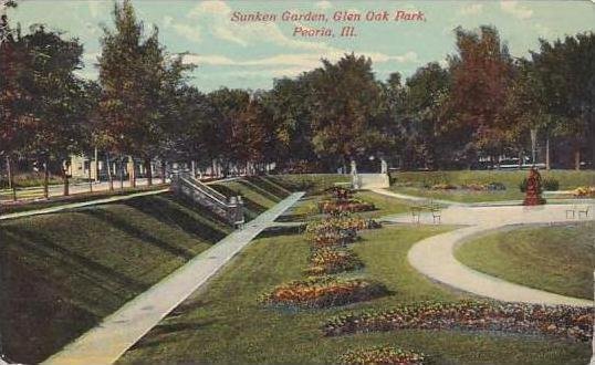 Illinois Peoria Sunken Garden Glen Oak Park 1912
