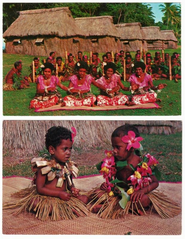 Fiji Nasilai Tropicana Hotel Lot of 2 Postcards 1950s-1960s