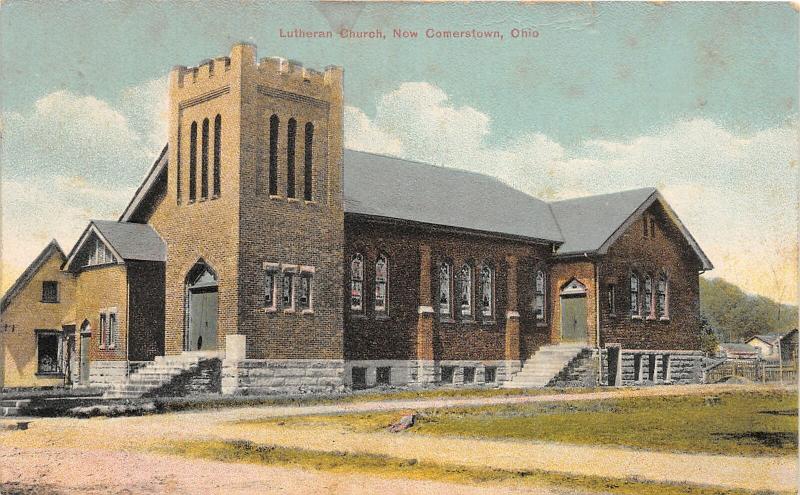 F63/ Newcomerstown Ohio Postcard c1910 Lutheran Church Building