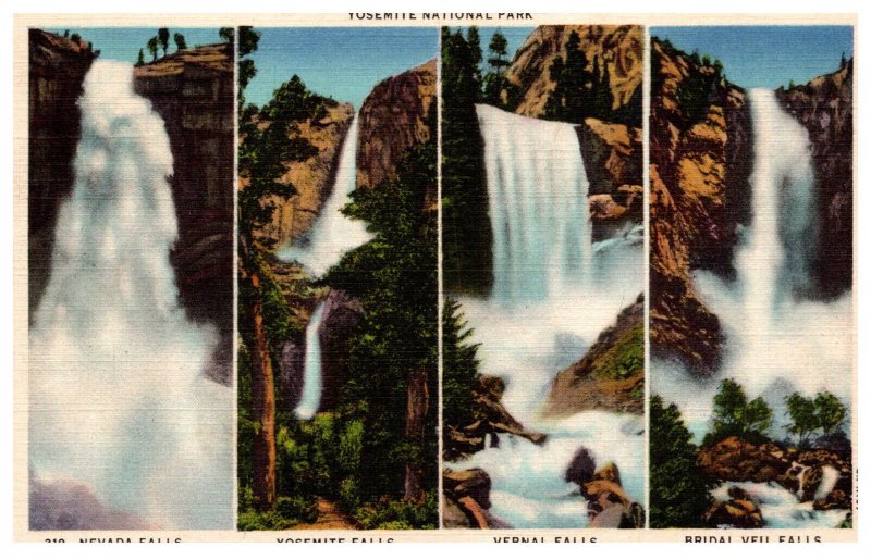 California Yosemite National Park Waterfalls multi-view