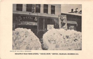 Denver Colorado The Big Snow Broadway Vintage Postcard AA28786