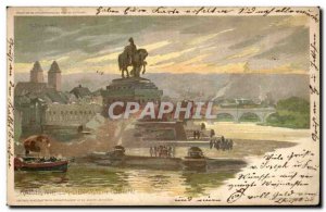 Old Postcard Koblenz Kaiser Wilhelm Denkmal im Coblenz