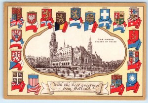 GREETINGS from HOLLAND Erven Lucas Bols THE HAGUE Palace of Peace 4x6 Postcard