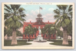 State View~City Hall & Plaza Showing Fountain Phoenix Arizona~Vintage Postcard