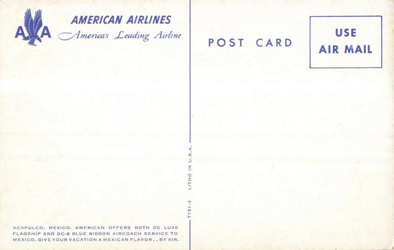 Postcard American Airlines Acapulco Mexico