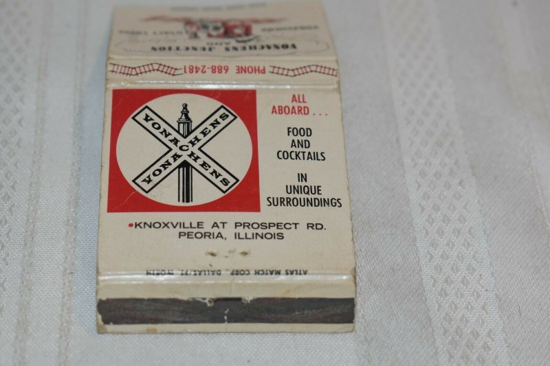 Vonachens Junction Peoria Illinois Railroad 30 Strike Matchbook Cover