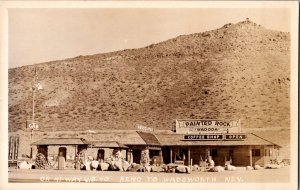 RPPC Painted Rock Gas Station Coffee Shop Hwy 40 Reno-Wadsworth NV Postcard R51