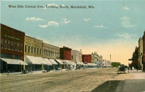 C-1910 West Side Central Avenue Marshfield Wisconsin Postcard Kropp 10691