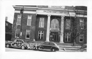 Calhoun Kentucky birds eye view McLean Co Court House real photo pc Z26389