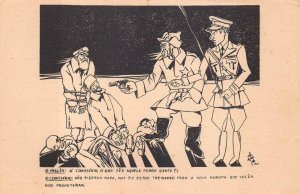 WW1 MILITARY PORTUGAL PROPAGANDA POLITICAL SATIRE POSTCARD (c. 1915)